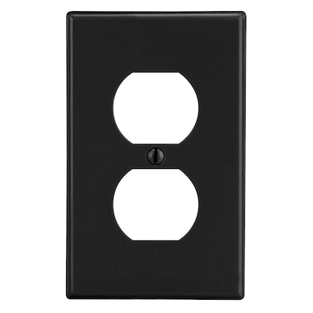 Hubbell Wiring Device-Kellems Wallplate, Mid-Size 1-Gang, 1) Duplex, Black PJ8BK